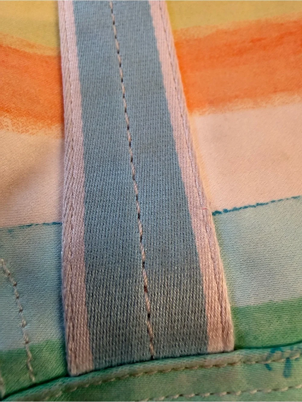 Coach Pastel Striped Canvas Tote Bag – Multicolor Watercolor Print 13”x10”